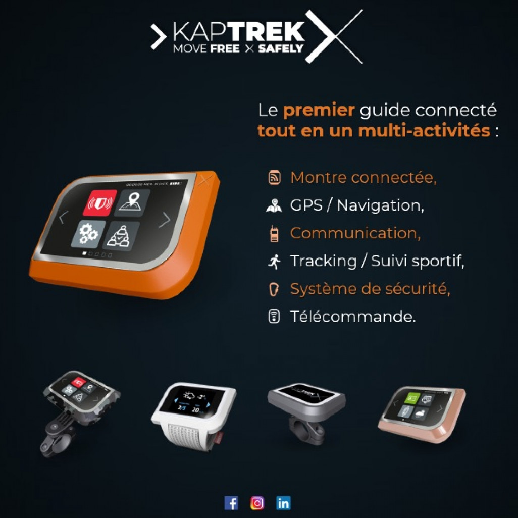 Kaptrek regroupe en une seule technologie toutes les fonctions nécessaires à la pratique des sports outdoor.