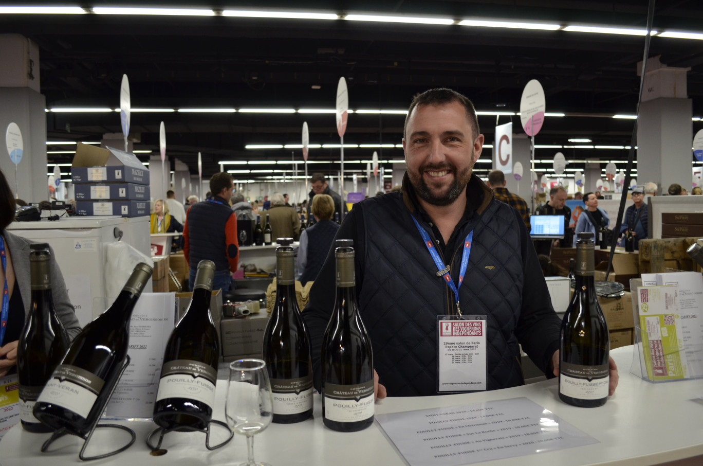 Pierre Desroches, viticulteur bourguignon, a participé au 29ème Salon des Vignerons Indépendants qui a eu lieu du 18 au 21 mars à Paris-Champerret. (© Aletheia Press / Chiara De Martino)