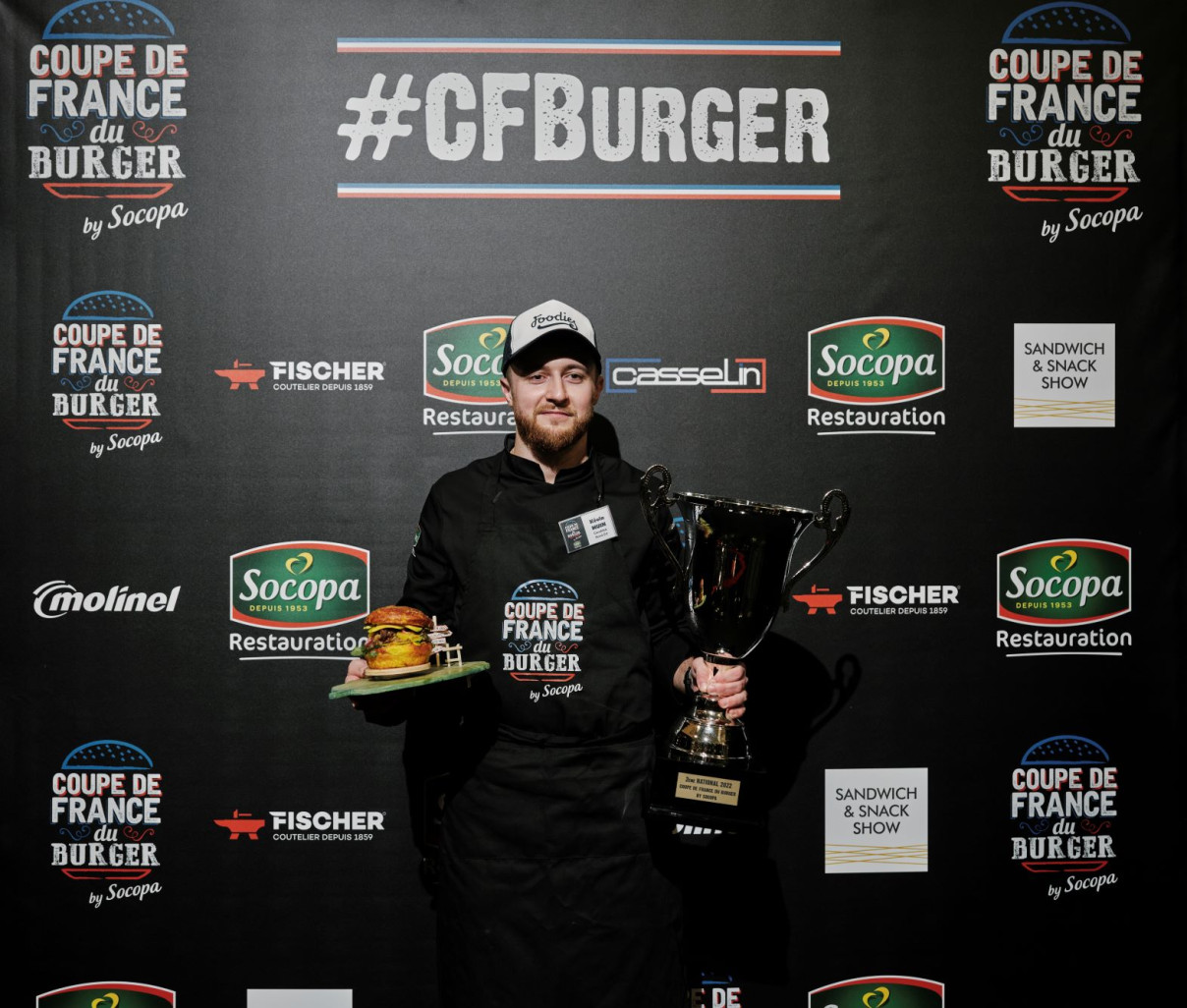 Avec son Caraïburger, Kevin Muin finit la coupe de France du Buger by Socopa sur la deuxième marche du podium. (Socopa)