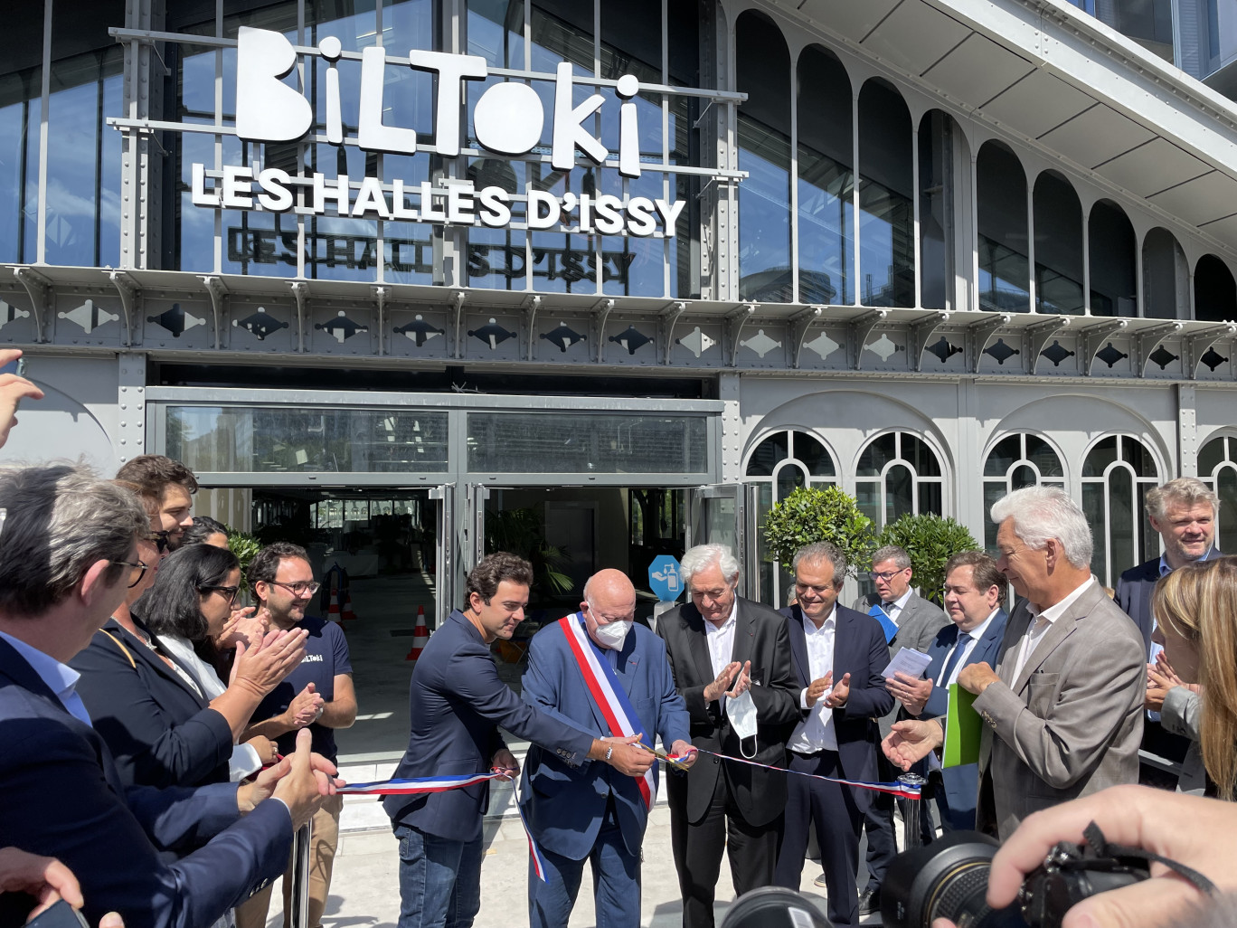 Inauguration de la halle Biltoki à Issy-les-Moulineaux , le 6 juillet