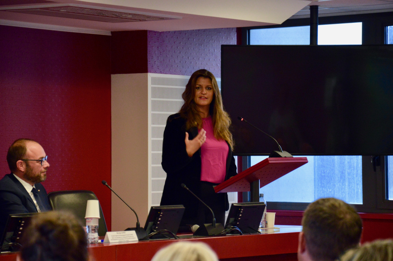 Marlène Schiappa a insisté sur la nécessaire visibilité de l’entrepreneuriat des femmes et l’importance du travail collectif pour y parvenir. (Aletheia Press / E. De Jésus)