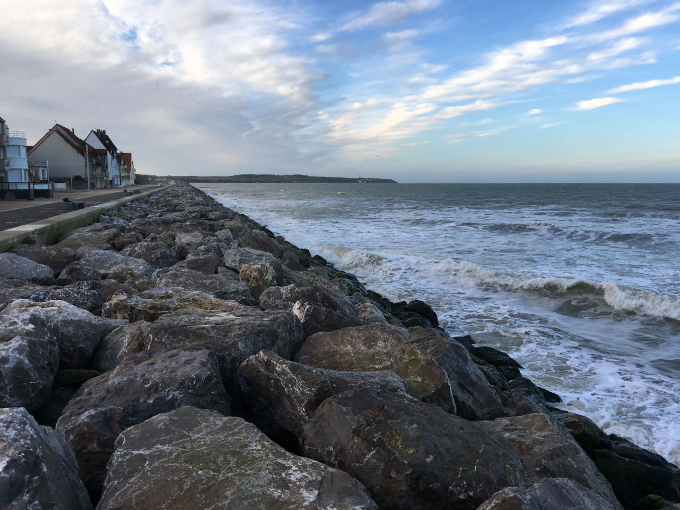 La digue de Wissant (Pas-deCalais), refaite en 2015 